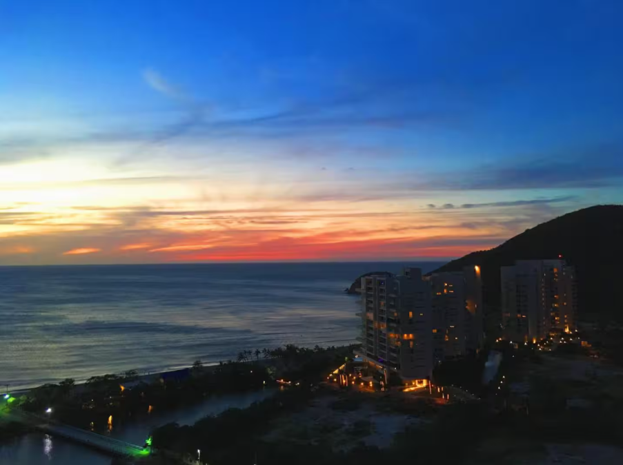 Vista del atardecer desde el apartamento