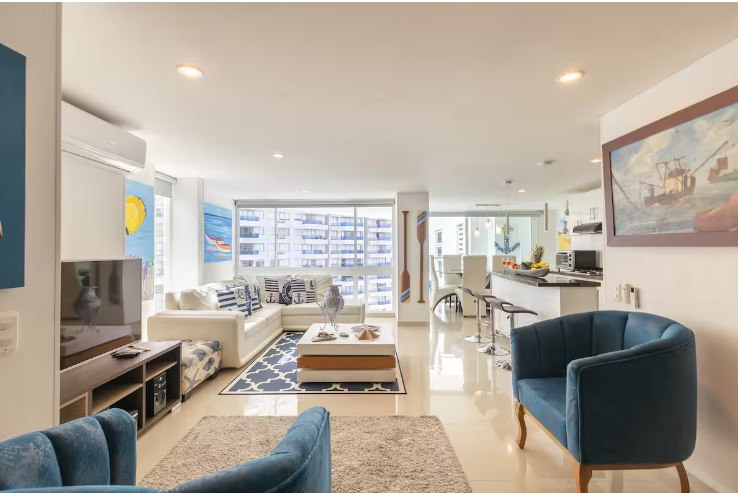 Sala de estar con muebles modernos